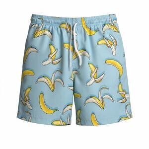 Brooklyn Cloth Men’s Surf Ave Swim Trunks Blue Banana Medium